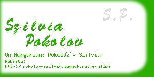 szilvia pokolov business card